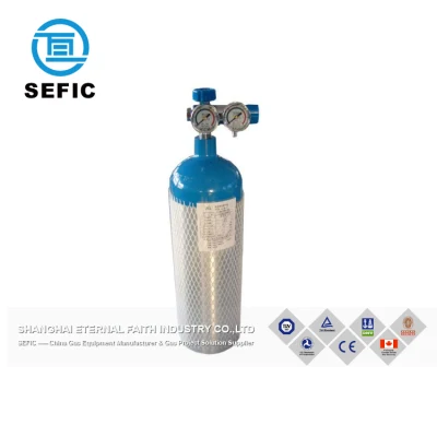 Cilindro de gas de oxígeno médico de aluminio de alta presión