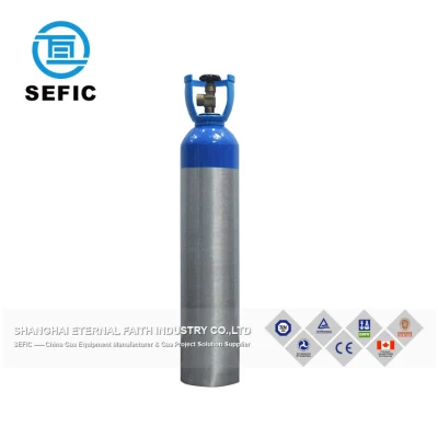 Cilindro de gas oxígeno de aluminio para uso médico de 6,3 l